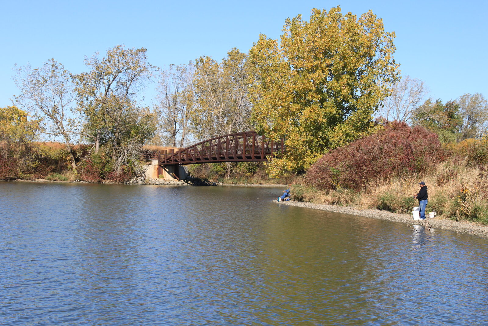 Footbridge over the lagoon at William C. Sterling State Park on Lake Erie